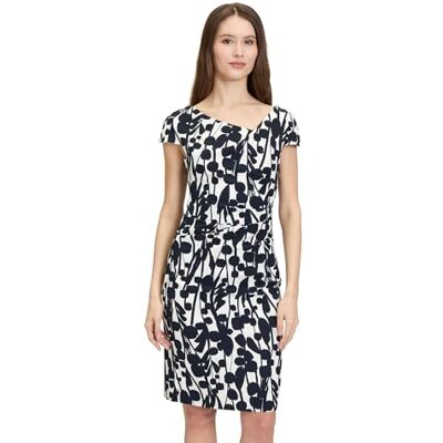 Vera Mont Damen Cocktailkleid Kurzarm Weiß/Dunkelblau,40 Vera Mont Damen Cocktailkleid Kurzarm Weiß/Dunkelblau,40