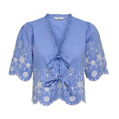 ONLY Onlmiffy S/S Emb Tie Top Noos WVN ONLY Onlmiffy S/S Emb Tie Top Noos WVN