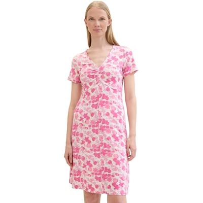 TOM TAILOR Damen Stretch Jersey Kleid , pink small floral design, 32 TOM TAILOR Damen Stretch Jersey Kleid , pink small floral design, 32