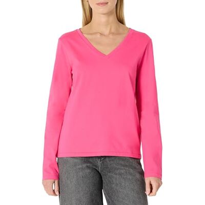 Amazon Damen Langärmliges Regular-Fit-T-Shirt Aus 100% Baumwolle, Intensive Rosa, XS Amazon Damen Langärmliges Regular-Fit-T-Shirt Aus 100% Baumwolle, Intensive Rosa, XS