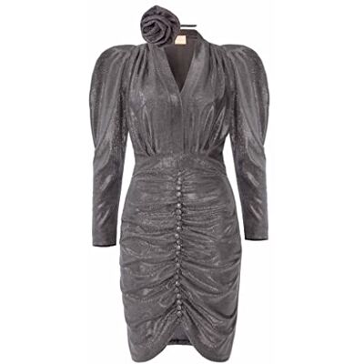 Swing Fashion Women's Laura Rose Damen Glitzerkleid Elegantes Festliches Partykleid Sommerkleid Abendkleid Cocktailkleider Bodycon Kleid Sexy V-Ausschnitt Langarm Silber 40, L Swing Fashion Women's Laura Rose Damen Glitzerkleid Elegantes Festliches Partykleid Sommerkleid Abendkleid Cocktailkleider Bodycon Kleid Sexy V-Ausschnitt Langarm Silber 40, L