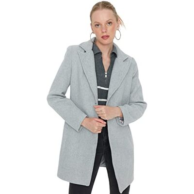 TRENDYOL Damen Women's Regular Parkas Plain Woven Fabric Coat, Grau, 36 EU TRENDYOL Damen Women's Regular Parkas Plain Woven Fabric Coat, Grau, 36 EU