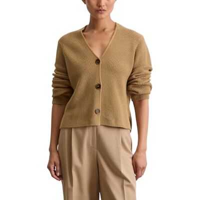 Marc O' Polo Marc OߴPolo Damen Cardigan mit V-Ausschnitt Relaxed Fit, Beige (Salted Caramel), S Marc O' Polo Marc OߴPolo Damen Cardigan mit V-Ausschnitt Relaxed Fit, Beige (Salted Caramel), S