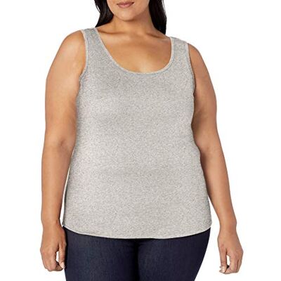 Amazon Damen Tank Top aus Baumwolle-Modal in Großen Größen, Hellgrau Meliert, XL Große Größen Amazon Damen Tank Top aus Baumwolle-Modal in Großen Größen, Hellgrau Meliert, XL Große Größen