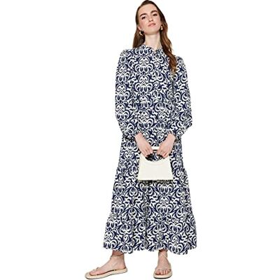 TRENDYOL Damen Dress Navy Blue A-line Kleid Casual, Blau, 38 TRENDYOL Damen Dress Navy Blue A-line Kleid Casual, Blau, 38