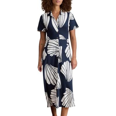 White Stuff Damen-Jerseyshirt RUA – Kurzarm mit Knöpfen – Marineblau PR – Größe 44R White Stuff Damen-Jerseyshirt RUA – Kurzarm mit Knöpfen – Marineblau PR – Größe 44R