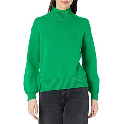 Amazon Damen Pullover mit Trichterkragen aus Baumwolle (Erhältlich in Übergröße), Grün, XS Amazon Damen Pullover mit Trichterkragen aus Baumwolle (Erhältlich in Übergröße), Grün, XS