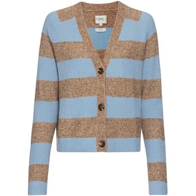 camel active Damen Strickcardigan mit Streifenmuster Blau-Braun, Womenswear-XS camel active Damen Strickcardigan mit Streifenmuster Blau-Braun, Womenswear-XS