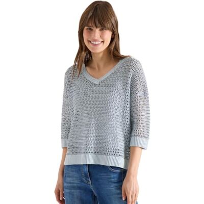 Cecil Pullover mit V-Neck und Garnmix Diamond Blue XXL Cecil Pullover mit V-Neck und Garnmix Diamond Blue XXL