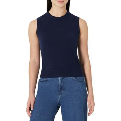 Amazon Damen Strick-Tanktop mit Rundhalsausschnitt aus Viskose-Mischgarn, Marineblau, M Amazon Damen Strick-Tanktop mit Rundhalsausschnitt aus Viskose-Mischgarn, Marineblau, M