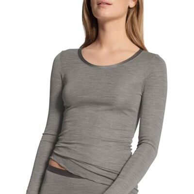 CALIDA True Confidence Langarmshirt Damen Platin melé_ 44-46 CALIDA True Confidence Langarmshirt Damen Platin melé_ 44-46