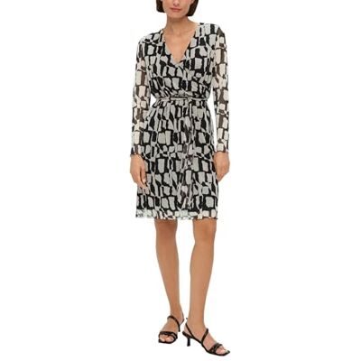 S. Oliver Elegantes Mesh-Kleid in Wickel-Optik S. Oliver Elegantes Mesh-Kleid in Wickel-Optik