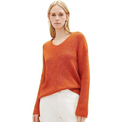 TOM TAILOR Damen Basic Pullover mit V-Ausschnitt TOM TAILOR Damen Basic Pullover mit V-Ausschnitt