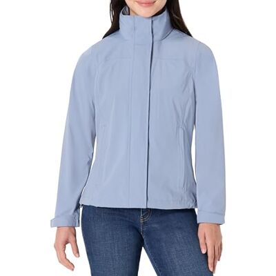 Amazon Damen Leichte Wasserdichte Regenjacke mit Kapuze, Staubblau, XXL Amazon Damen Leichte Wasserdichte Regenjacke mit Kapuze, Staubblau, XXL