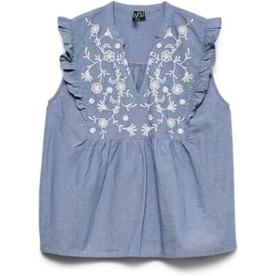 VERO MODA Vmhannah Emb Sl Top WVN Noos VERO MODA Vmhannah Emb Sl Top WVN Noos