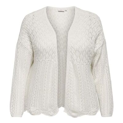 ONLY Carmakoma Damen Carnola 7/8 Life Open Cardigan KNT Noos, Cloud Dancer, S EU ONLY Carmakoma Damen Carnola 7/8 Life Open Cardigan KNT Noos, Cloud Dancer, S EU