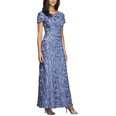 Alex Evenings Damen Langes Rosettenkleid für die Brautmutter mit Kurzen Ärmeln, Formelles, Hochzeitsgäste Kleid für besondere Anlässe, Gebürstetes Immergrün, 48 Alex Evenings Damen Langes Rosettenkleid für die Brautmutter mit Kurzen Ärmeln, Formelles, Hochzeitsgäste Kleid für besondere Anlässe, Gebürstetes Immergrün, 48