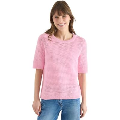 Cecil Kurzarm Pullover mit Struktur Light Blush Rose S Cecil Kurzarm Pullover mit Struktur Light Blush Rose S