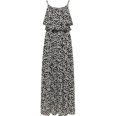 IKITA Damen Maxikleid 19222818-IK01, SCHWARZ Weiss, L IKITA Damen Maxikleid 19222818-IK01, SCHWARZ Weiss, L