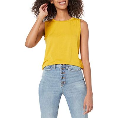 Amazon Damen Ärmelloses Muskel-Tanktop mit lockerer Passform, Dunkles Goldgelb, XL Amazon Damen Ärmelloses Muskel-Tanktop mit lockerer Passform, Dunkles Goldgelb, XL