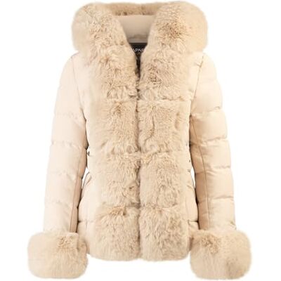 Apart Damen Winterjacke, warm gepolsterter Mantel, Kunstpelz-Kapuzenjacke, Zwei-Wege-Reißverschluss, warmer Steppmantel, bequeme Outdoorjacke, perfekt für den täglichen Wintergebrauch Apart Damen Winterjacke, warm gepolsterter Mantel, Kunstpelz-Kapuzenjacke, Zwei-Wege-Reißverschluss, warmer Steppmantel, bequeme Outdoorjacke, perfekt für den täglichen Wintergebrauch