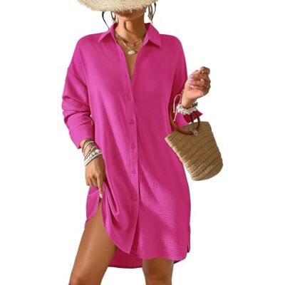 Tanmolo Damen Strandkleid Sommer Strandtunika Cover Up Strandbluse, Strandhemd, Langer Schnitt, Leichtes Material, Strand und Urlaub Tanmolo Damen Strandkleid Sommer Strandtunika Cover Up Strandbluse, Strandhemd, Langer Schnitt, Leichtes Material, Strand und Urlaub