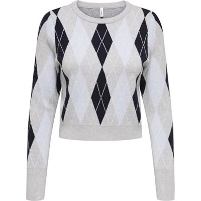 ONLY Onlibi Ls Check O-Neck Cc KNT ONLY Onlibi Ls Check O-Neck Cc KNT