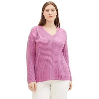 TOM TAILOR Damen Basic Pullover mit V-Ausschnitt TOM TAILOR Damen Basic Pullover mit V-Ausschnitt