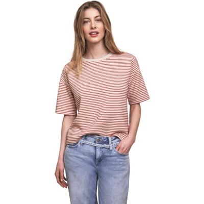 Street One Studio Fein gestreiftes Scuba T-Shirt Torch red 36 Street One Studio Fein gestreiftes Scuba T-Shirt Torch red 36
