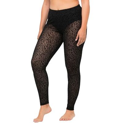 Ulla Popken , Damen, große Größen, Mesh-Leggings, Leo Print Ulla Popken , Damen, große Größen, Mesh-Leggings, Leo Print