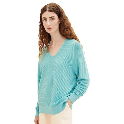 TOM TAILOR Damen Basic-Strickpullover mit V-Ausschnitt TOM TAILOR Damen Basic-Strickpullover mit V-Ausschnitt