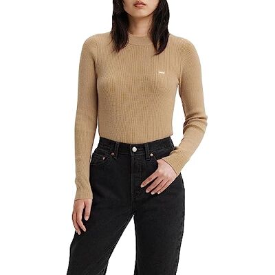 Levi's Damen Crew Rib Sweater Pullover Sweatshirt, Travertine, XXS Levi's Damen Crew Rib Sweater Pullover Sweatshirt, Travertine, XXS