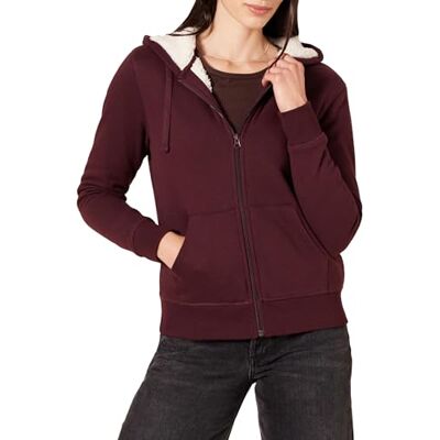 Amazon Women's Sherpa Lined Full-Zip Hoodie Sweater, -burgundy, XX-Large Amazon Women's Sherpa Lined Full-Zip Hoodie Sweater, -burgundy, XX-Large