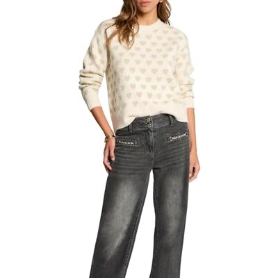 Morgan Pullover, Elfenbein/Gold, Medium Morgan Pullover, Elfenbein/Gold, Medium