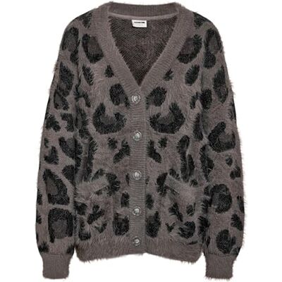 NOISY MAY Damen Nmflynn L/S V-Neck Knit Cardigan Noos, Charcoal Gray, M EU NOISY MAY Damen Nmflynn L/S V-Neck Knit Cardigan Noos, Charcoal Gray, M EU