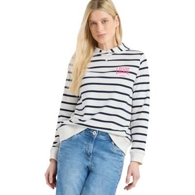 Cecil Sweatshirt mit Kapuze und Chestprint universal Blue M Cecil Sweatshirt mit Kapuze und Chestprint universal Blue M