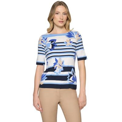 Betty Barclay Damen Basic Shirt mit Ringel 36, Blau/Weiß Betty Barclay Damen Basic Shirt mit Ringel 36, Blau/Weiß
