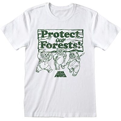 Popgear Star Wars Ewoks Schützen Sie unsere Wälder Damen-Boyfriend Fit T-Shirt Weiß 3XL S-XXXXXL, Star Wars Geschenke Baggy loser Maxi-Top, Geburtstags-Geschenk-Idee für Mütter Popgear Star Wars Ewoks Schützen Sie unsere Wälder Damen-Boyfriend Fit T-Shirt Weiß 3XL S-XXXXXL, Star Wars Geschenke Baggy loser Maxi-Top, Geburtstags-Geschenk-Idee für Mütter