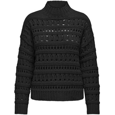 ONLY Damen Onlleah Ls High Neck KNT Pullover, Black, XS ONLY Damen Onlleah Ls High Neck KNT Pullover, Black, XS