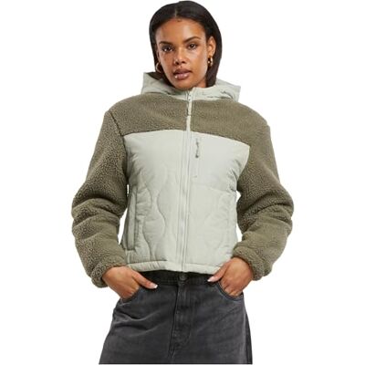 Urban Classics Ladies Sherpa Crinkle Nylon Mix Jacket palegreen/stonegreen, 3XL Urban Classics Ladies Sherpa Crinkle Nylon Mix Jacket palegreen/stonegreen, 3XL