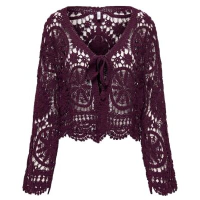 ONLY Onlwaterly Ls Crochet Tie Cardigan KNT ONLY Onlwaterly Ls Crochet Tie Cardigan KNT
