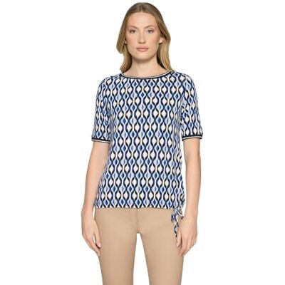 Betty Barclay Damen Casual-Shirt mit Tunnelzug 42, Blau/Weiß Betty Barclay Damen Casual-Shirt mit Tunnelzug 42, Blau/Weiß