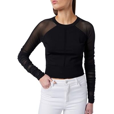 Pinko Damen Tanne, Viskose, Tüll, transparent Henley-Hemd, Z99_Schwarz Limousine, XX-Small Pinko Damen Tanne, Viskose, Tüll, transparent Henley-Hemd, Z99_Schwarz Limousine, XX-Small