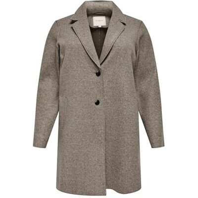 ONLY Carmakoma Damen Carnew Carrie Bonded Coat Otw Noos Mantel, Caribou/Detail:MELANGE, L EU ONLY Carmakoma Damen Carnew Carrie Bonded Coat Otw Noos Mantel, Caribou/Detail:MELANGE, L EU