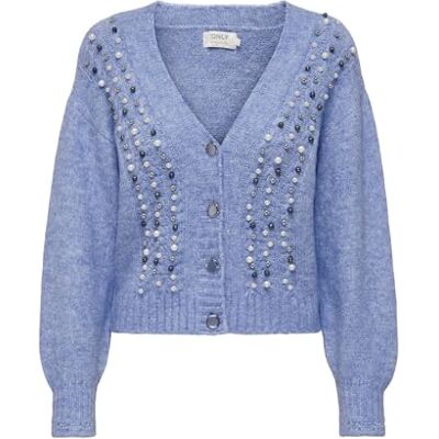 ONLY Damen Onlmarian Ls Cardigan Knt, Grapemist/Detail:melange, M ONLY Damen Onlmarian Ls Cardigan Knt, Grapemist/Detail:melange, M