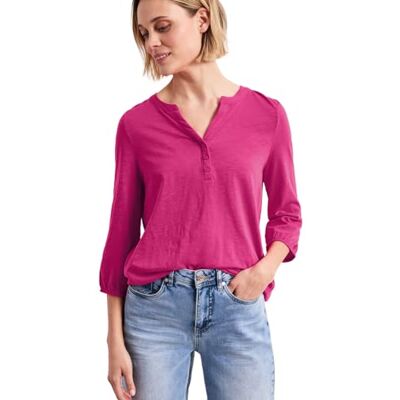 Street One 3/4-Arm Shirt mit Split Neck und Knöpfen Magenta Dream 36 Street One 3/4-Arm Shirt mit Split Neck und Knöpfen Magenta Dream 36
