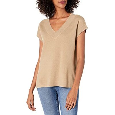 The Drop Zhen Pullunder mit V-Ausschnitt für Damen, Hummus, Größe XXS The Drop Zhen Pullunder mit V-Ausschnitt für Damen, Hummus, Größe XXS