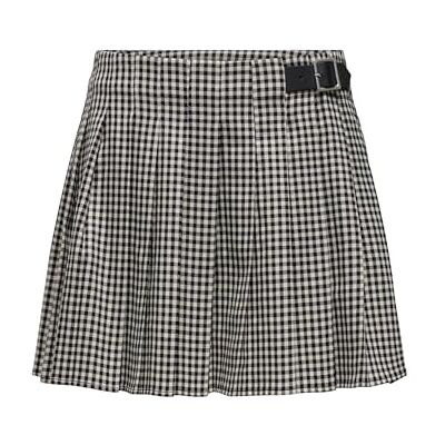 ONLY Damen ONLCATH Plisse Check Skirt XT WVN Rock, Black/Detail:Pumice Stone, 44 ONLY Damen ONLCATH Plisse Check Skirt XT WVN Rock, Black/Detail:Pumice Stone, 44