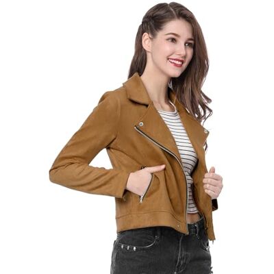 Allegra K Damen Langarm Asymmetrisch Reißverschluss Crop Fahrradjacke Jacke Khaki M Allegra K Damen Langarm Asymmetrisch Reißverschluss Crop Fahrradjacke Jacke Khaki M