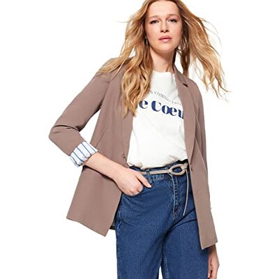 TRENDYOL Women's Damen Gerade Lange Ärmel Regulär Blazerjacke Blazer, Mink, 64 TRENDYOL Women's Damen Gerade Lange Ärmel Regulär Blazerjacke Blazer, Mink, 64